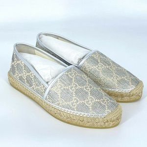 🚫SOLD🚫 Brand New Authentic Women's Gucci Silver GG Logo Espadrilles Size 10 US